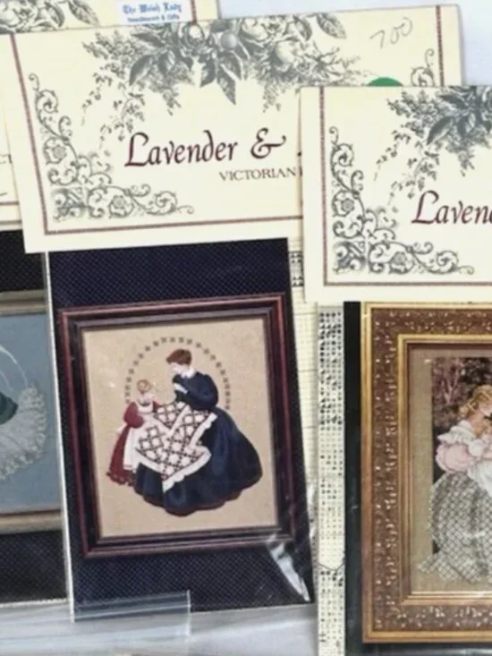 Lavender & Lace Lot Of 15 Cross Stitch Patterns Vtg Marilyn Leavitt Imblum